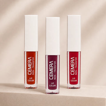 Cemera pack of 3 non-transfer matte liquid lipsticks long-stay vegan combo set