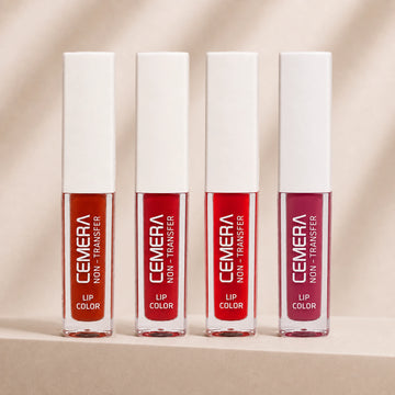Cemera pack of 4 smudge-proof non-transfer liquid lip color matte gift set