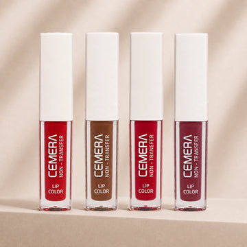 Cemera pack of 4 smudge-proof non-transfer liquid lip color matte gift set