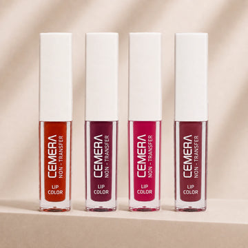 Cemera pack of 4 smudge-proof non-transfer liquid lip color matte gift set