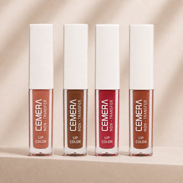 Cemera pack of 4 smudge-proof non-transfer liquid lip color matte gift set