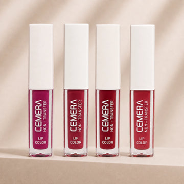 Cemera pack of 4 smudge-proof non-transfer liquid lip color matte gift set