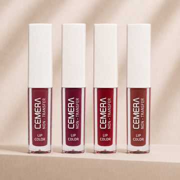 Cemera pack of 4 smudge-proof non-transfer liquid lip color matte gift set