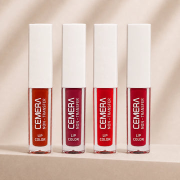 Cemera pack of 4 smudge-proof non-transfer liquid lip color matte gift set